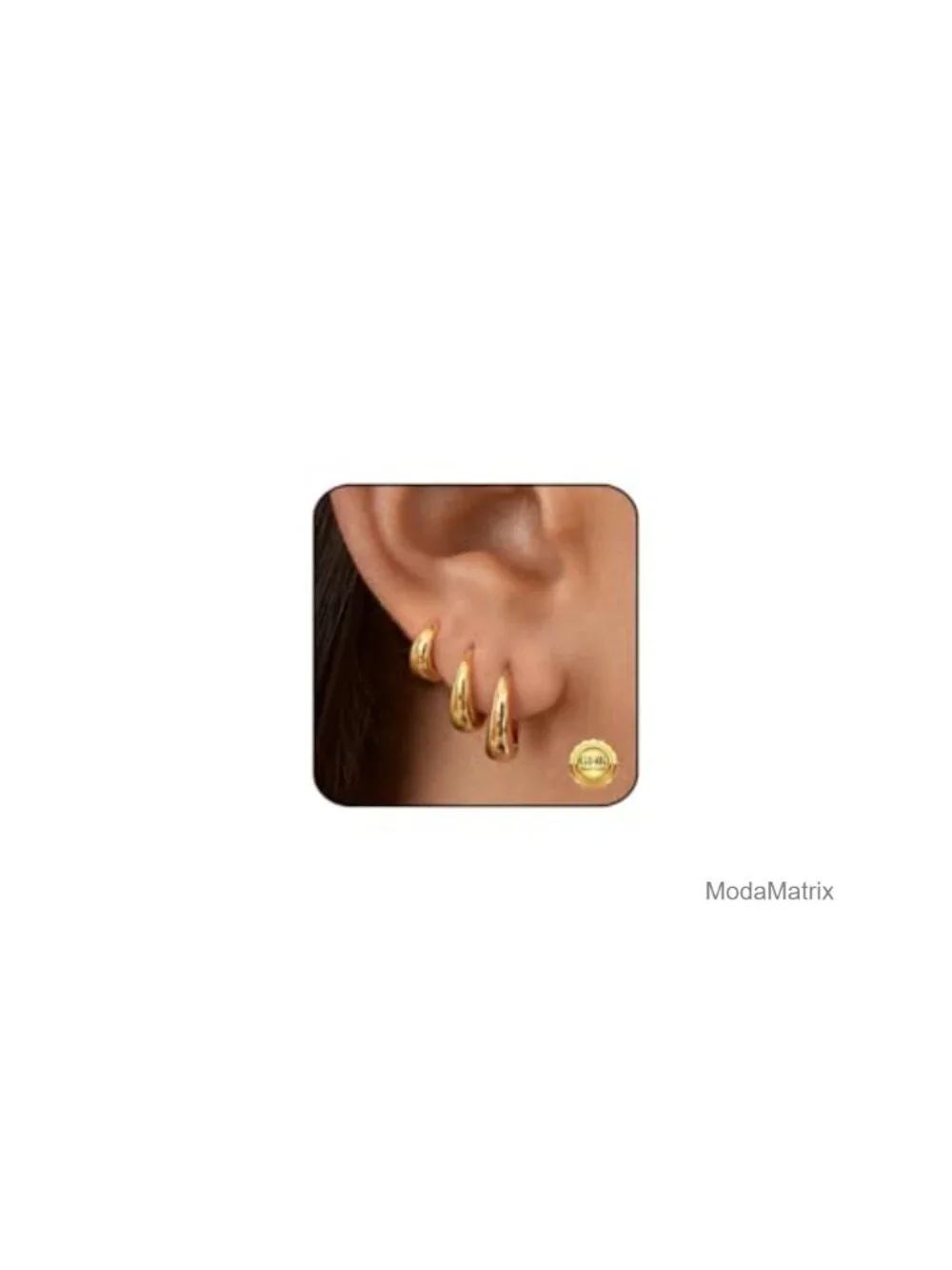 14k Gold Plated Huggie Hoop Earrings for Women - Hypoallergenic Non-Tarnish Set